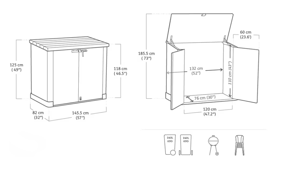 Outdoor Storage Box – Garden Storage Chest Grey