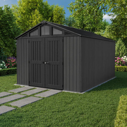 10x15ft Garden Shed – Large Outdoor Storage Grey