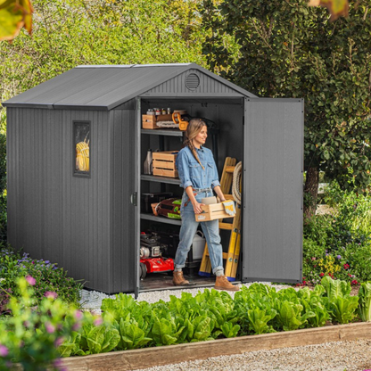 8x8ft Garden Shed – Outdoor Storage Grey