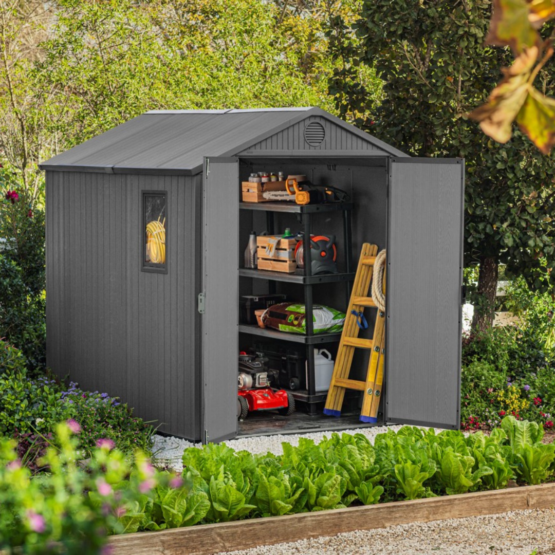 8x8ft Garden Shed – Outdoor Storage Grey