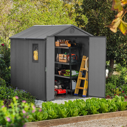 8x8ft Garden Shed – Outdoor Storage Grey
