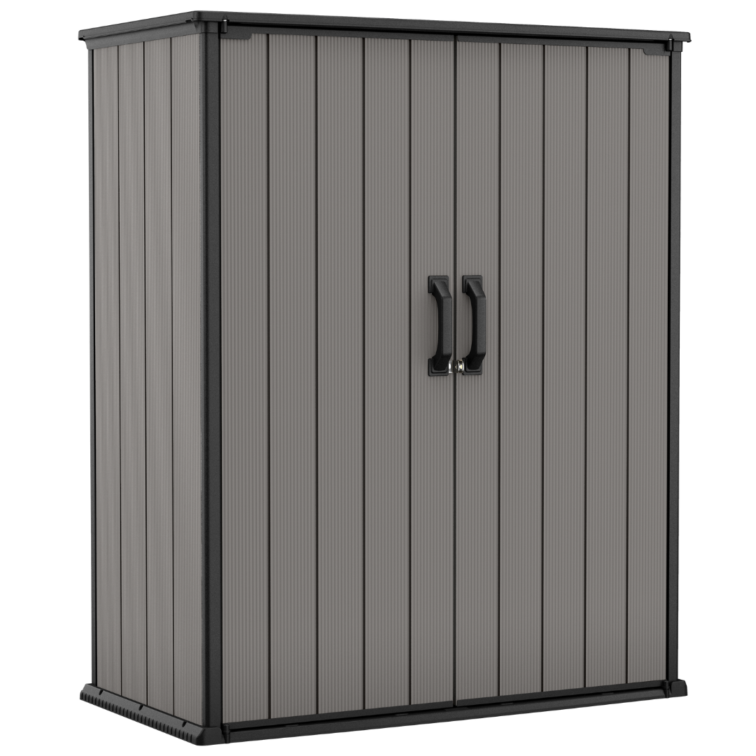 Tall Garden Storage Cabinet – Outdoor Storage Unit Grey