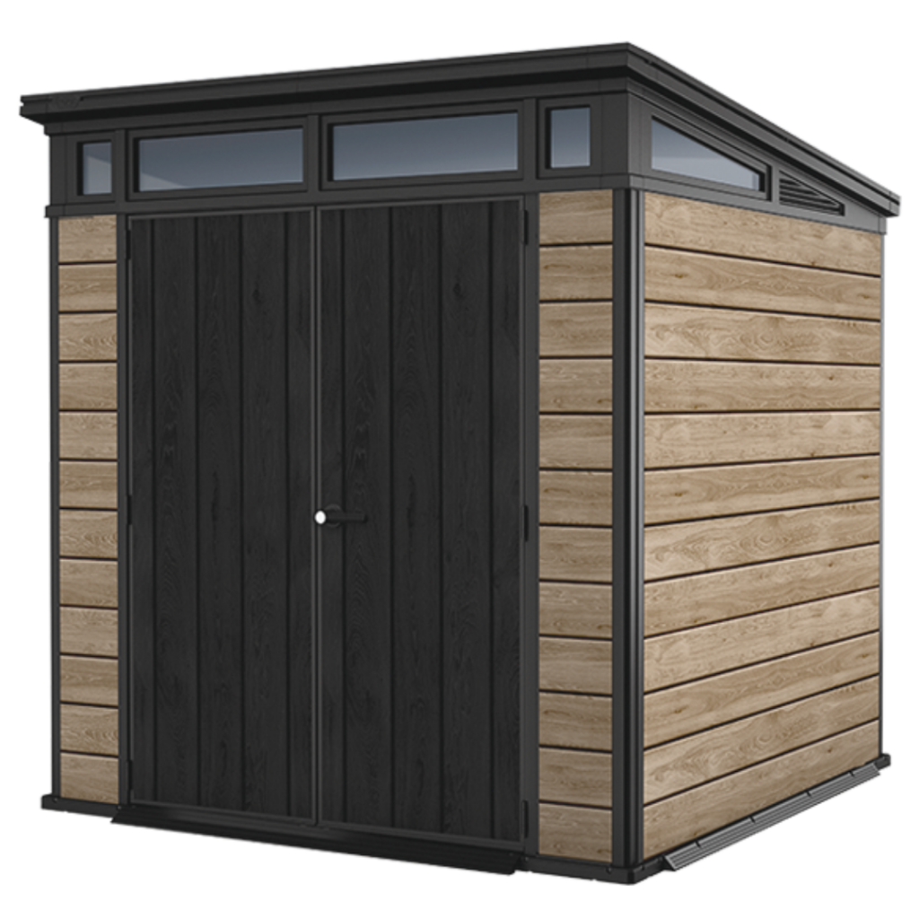 7x7ft Pent Garden Shed – Wood Effect Storage