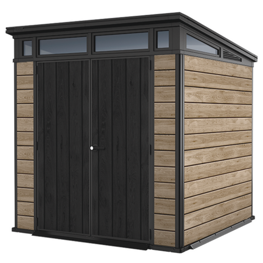 7x7ft Pent Garden Shed – Wood Effect Storage