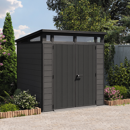 7x7ft (2.1m x 2.1m) Garden Shed – Outdoor Storage Grey