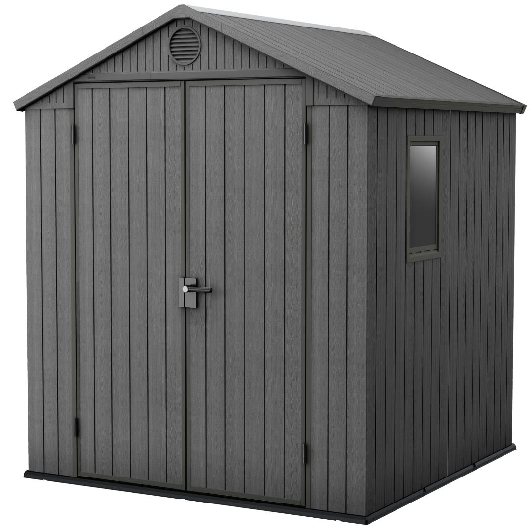 6x6ft (1.9m x 1.8m) Garden Shed – Outdoor Storage Grey
