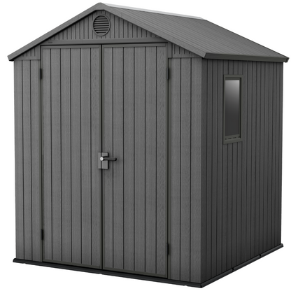 6x6ft (1.9m x 1.8m) Garden Shed – Outdoor Storage Grey