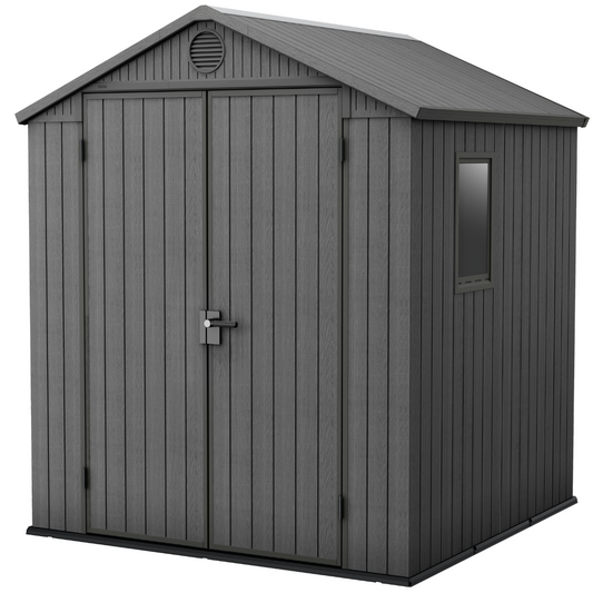 6x6ft (1.9m x 1.8m) Garden Shed – Outdoor Storage Grey