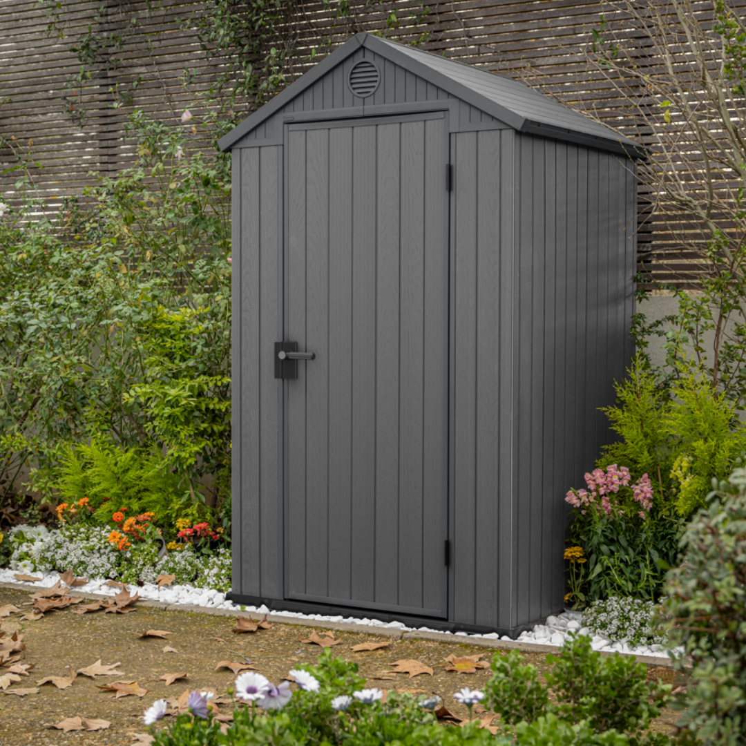 4x4ft Garden Shed – Outdoor Storage Grey