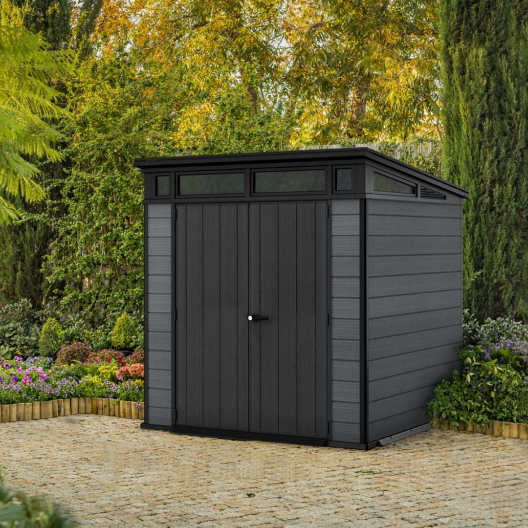 7x7ft (2.1m x 2.1m) Garden Shed – Outdoor Storage Grey
