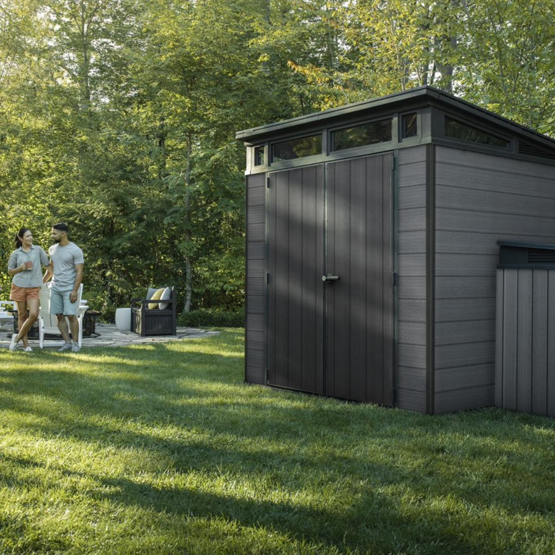 7x7ft (2.1m x 2.1m) Garden Shed – Outdoor Storage Grey