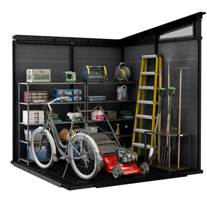 7x7ft (2.1m x 2.1m) Garden Shed – Outdoor Storage Grey