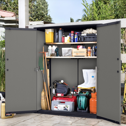 Tall Garden Storage Cabinet – Outdoor Storage Unit Grey