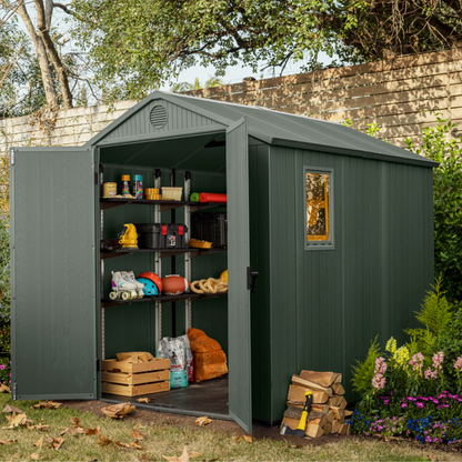 8x8ft Garden Shed – Outdoor Storage Green