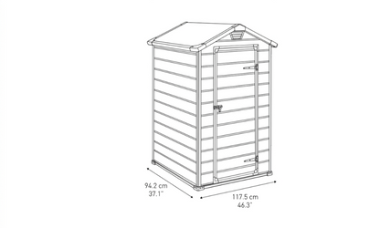 4x3 ft Garden Shed – Light Grey Outdoor Storage
