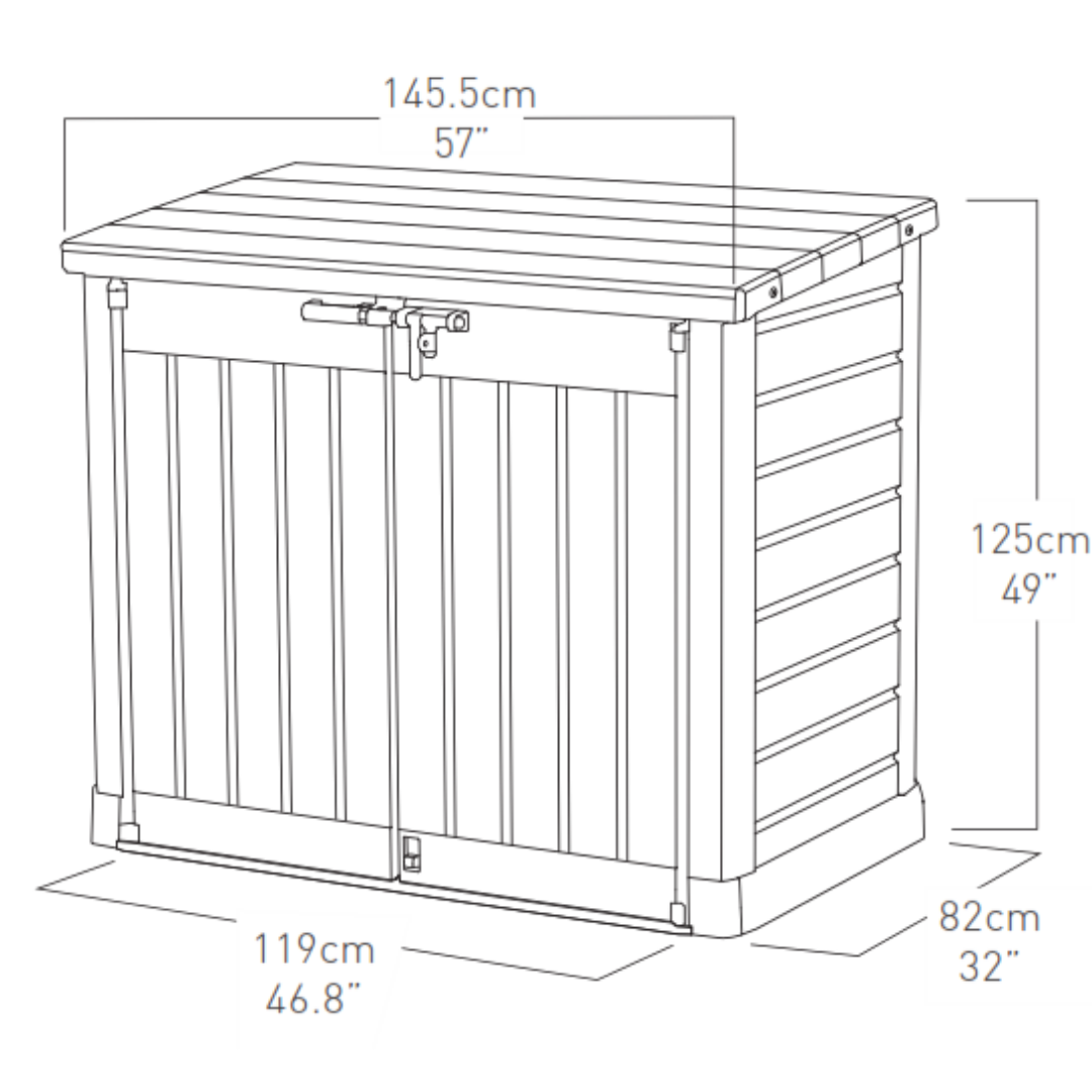 Outdoor Storage Box – Garden Storage Unit Grey
