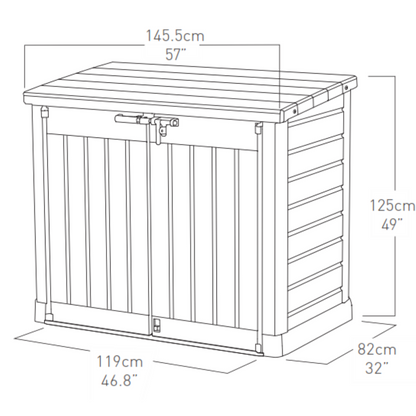 Outdoor Storage Box – Garden Storage Unit Grey
