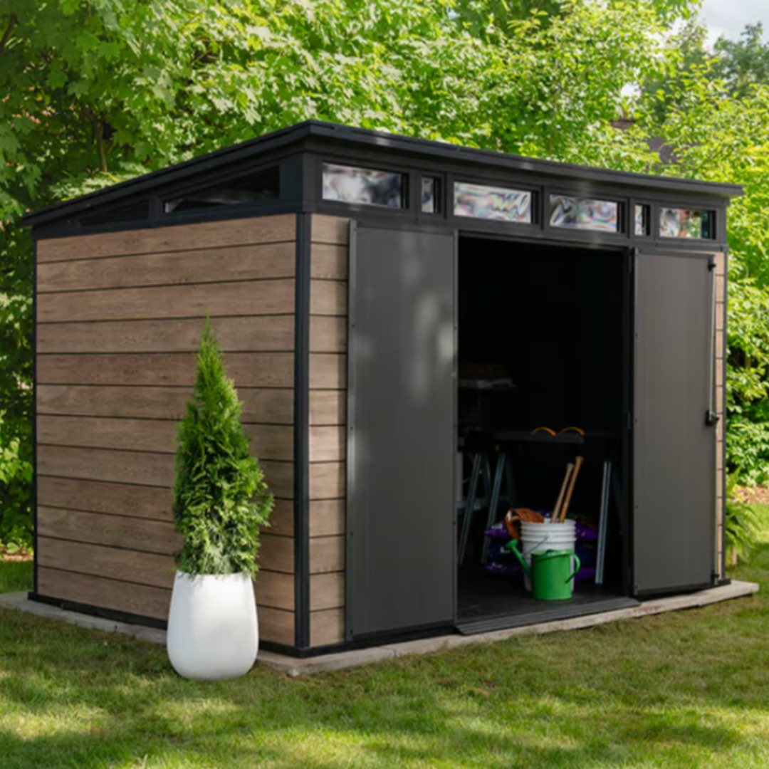 11x7ft Garden Shed – Modern Outdoor Storage Brown