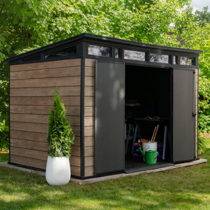 11x7ft Garden Shed – Modern Outdoor Storage Brown