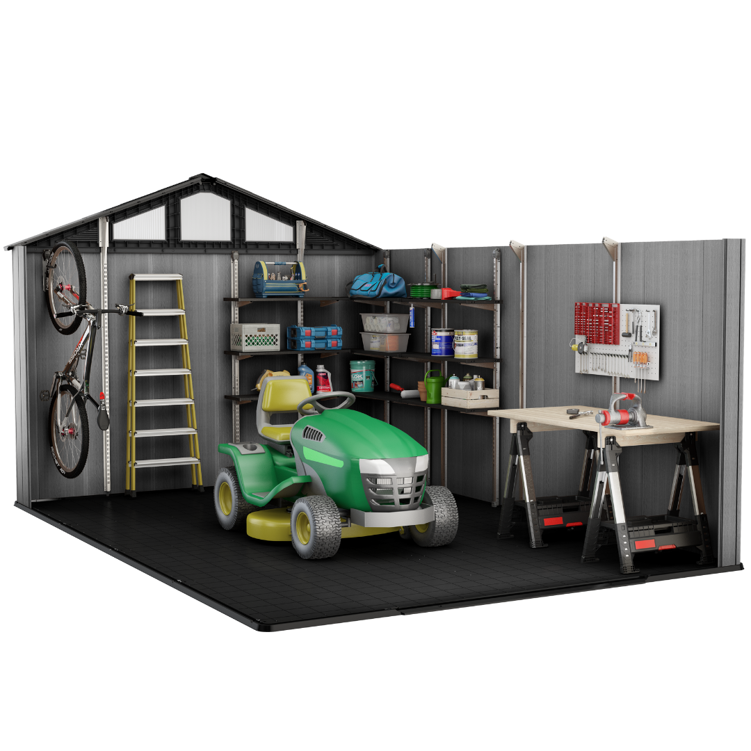 10x15ft Garden Shed – Large Outdoor Storage Grey