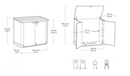 Outdoor Storage Box – Garden Storage Chest Grey