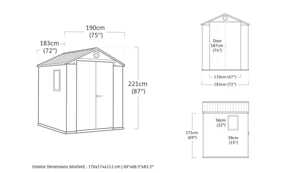 6x6ft Garden Storage Shed – Green