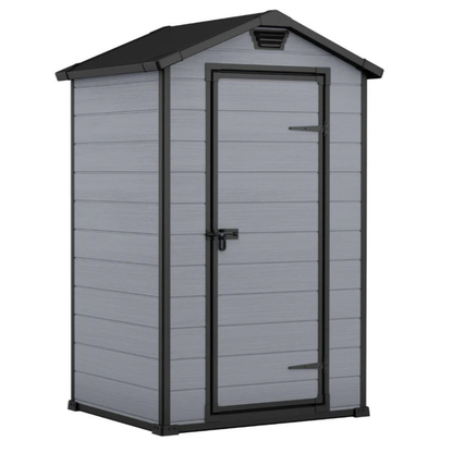 4x3 ft Garden Shed – Light Grey Outdoor Storage