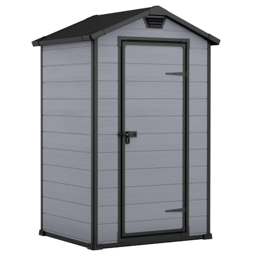 4x3 ft Garden Shed – Light Grey Outdoor Storage