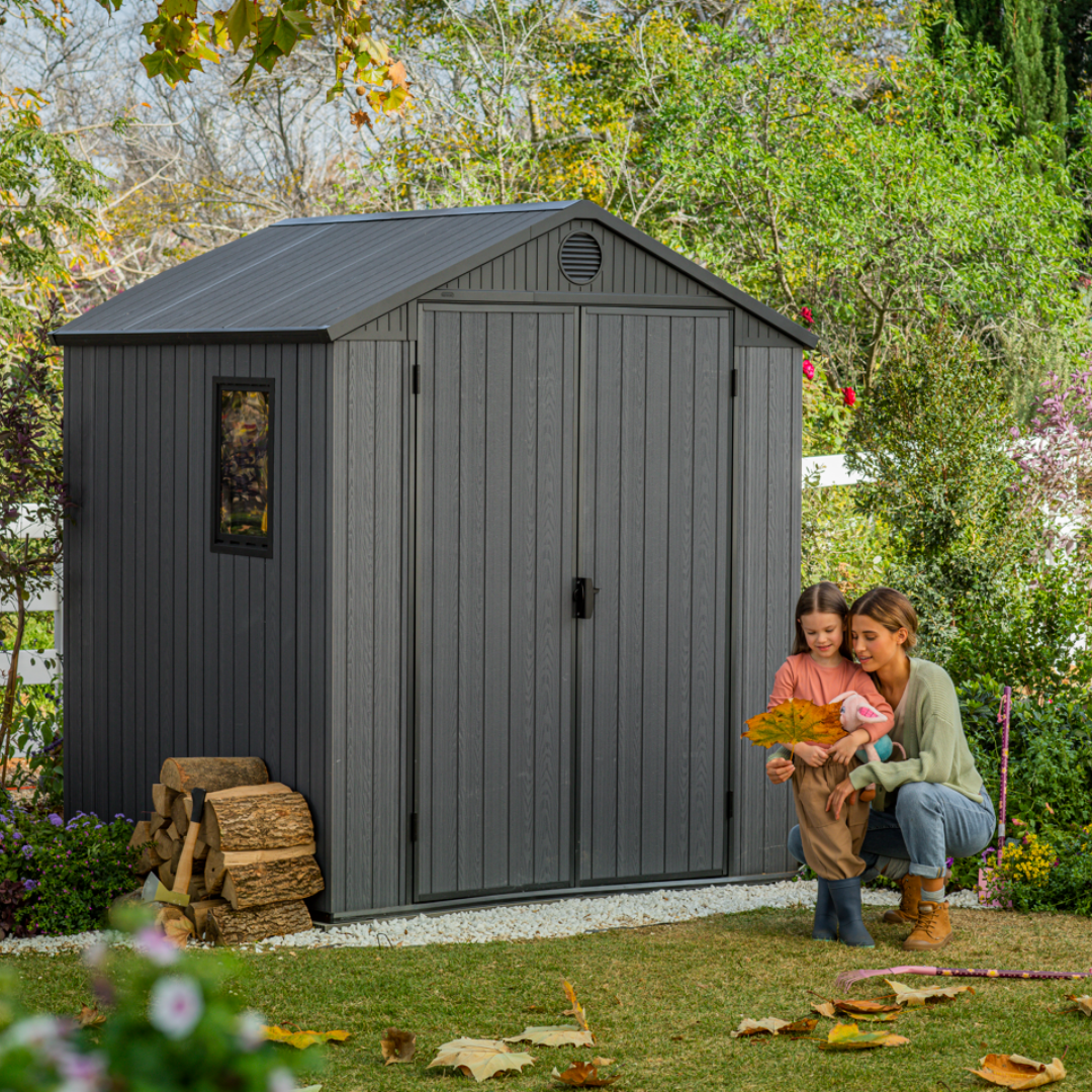6x6ft (1.9m x 1.8m) Garden Shed – Outdoor Storage Grey