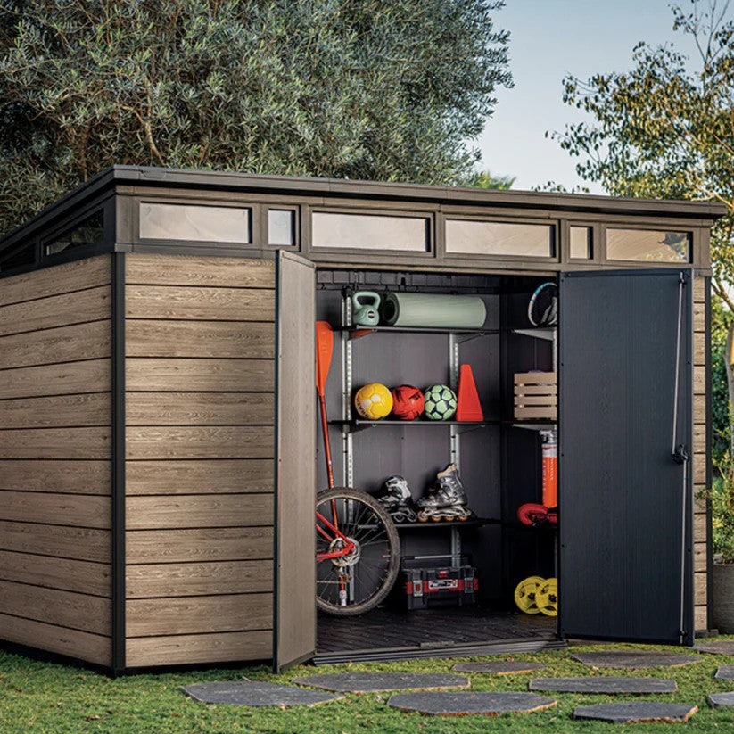 11x7ft Garden Shed – Modern Outdoor Storage Brown