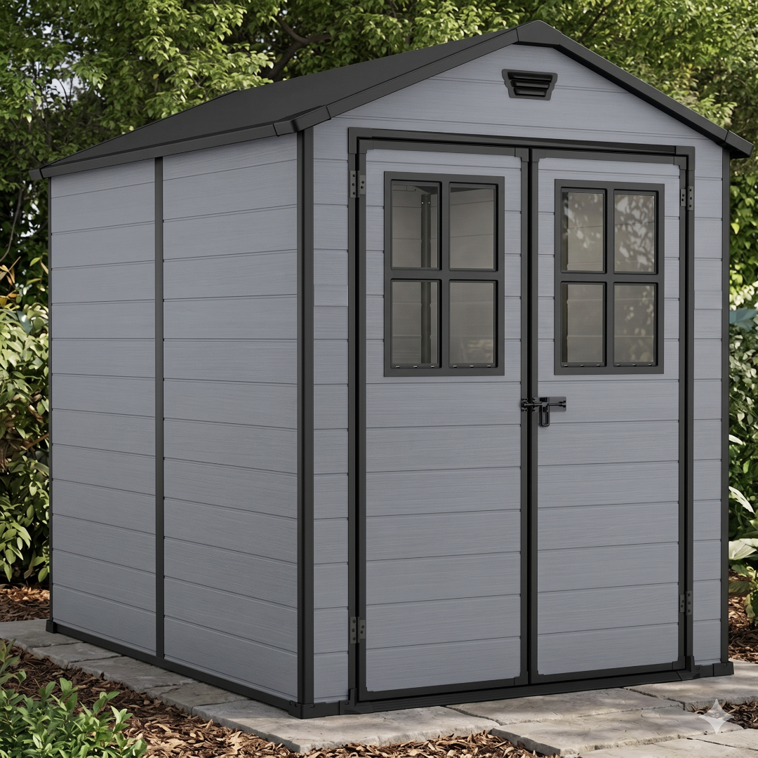 6x8ft Garden Shed – Outdoor Storage Grey