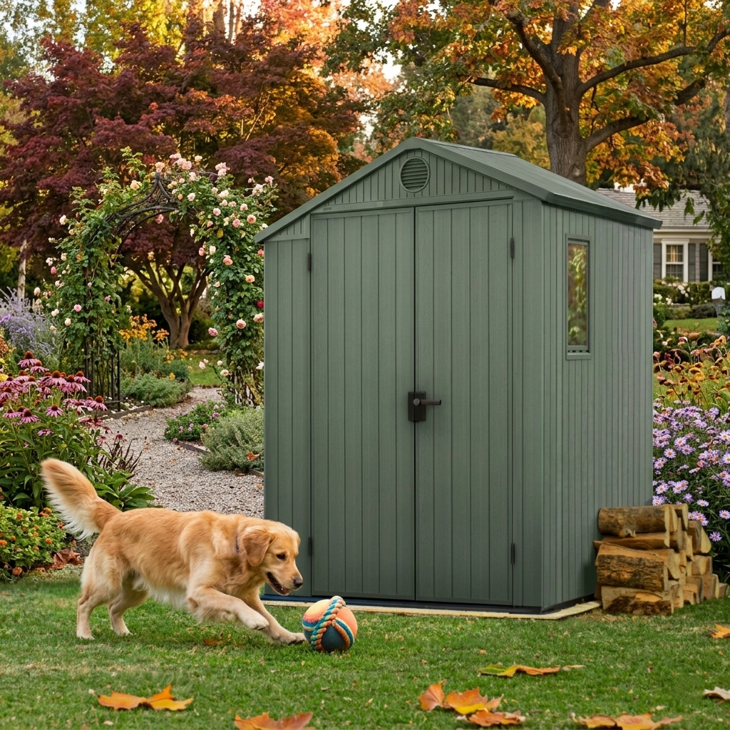 6x6ft Garden Storage Shed – Green