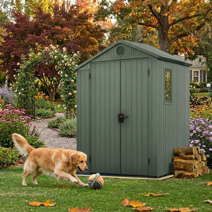 6x6ft Garden Storage Shed – Green