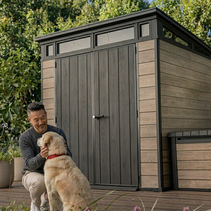 7x7ft Pent Garden Shed – Wood Effect Storage