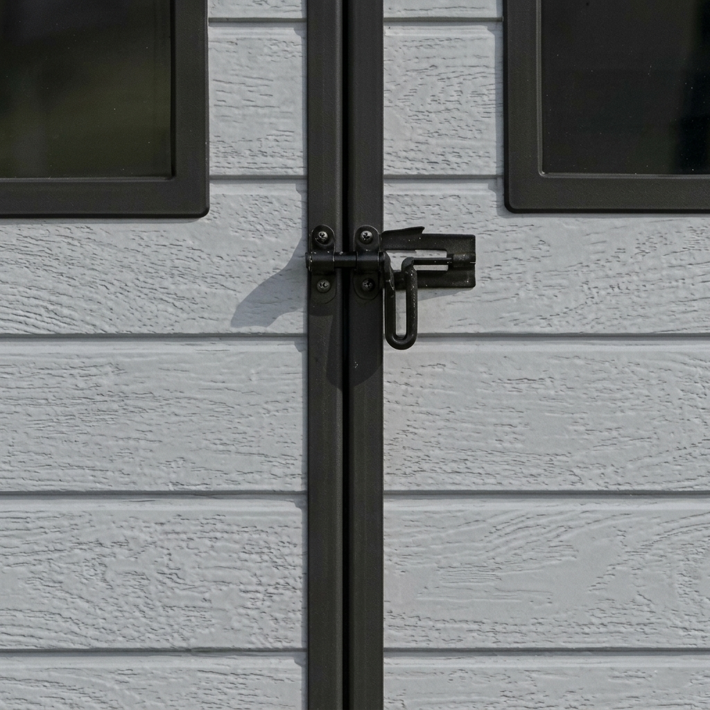 6x5 ft Garden Shed with Windows – Light Grey Storage